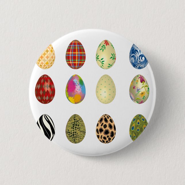 colourful easter eggs 6 cm round badge (Front)