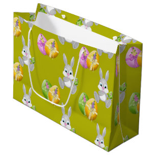 Colourful Easter Eggs and Bunny Large Gift Bag