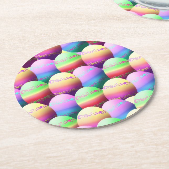 Colourful Easter Eggs Coasters (Angled)