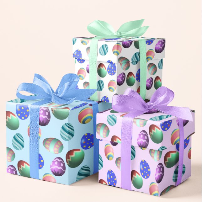 Colourful Easter Eggs Easter Egg Hunt Easter Party Wrapping Paper Sheet (Creator Uploaded)