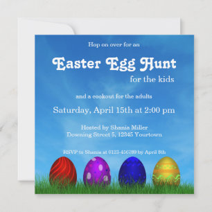 Colourful Easter Eggs   Easter Egg Hunt Invitation