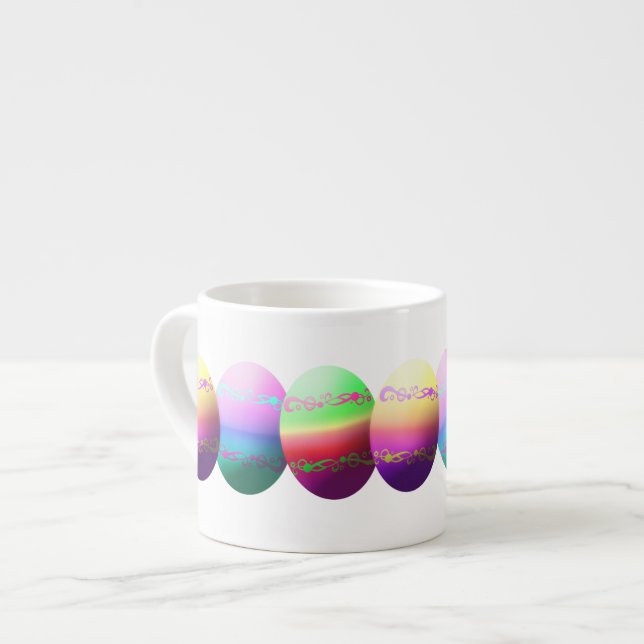 Colourful Easter Eggs Espresso Mug (Front Left)