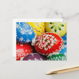 Colourful Easter Eggs, Happy Easter, Holiday Postcard