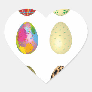 colourful easter eggs heart sticker