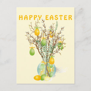 Colourful Easter Eggs   Holiday Postcard