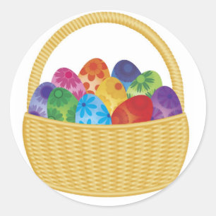 Colourful Easter Eggs in Basket Sticker