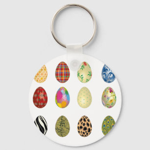 colourful easter eggs key ring