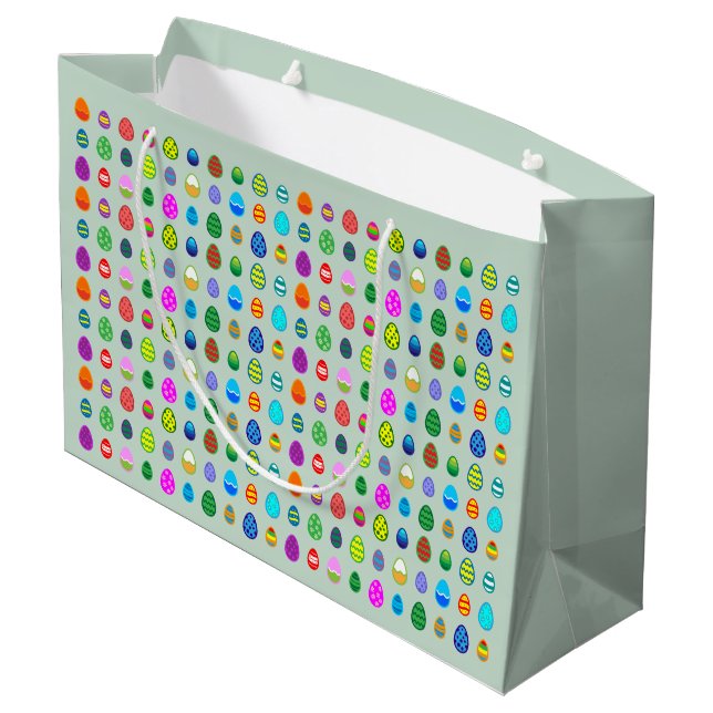 Colourful Easter Eggs Large Gift Bag (Back Angled)