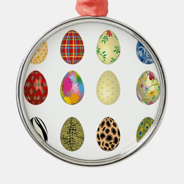 colourful easter eggs metal tree decoration (Front)