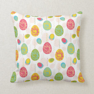 Colourful Easter Eggs Pattern Cushion