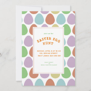 Colourful Easter Eggs Pattern  Invitation