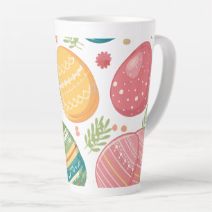 Colourful Easter Eggs Pattern Latte Mug