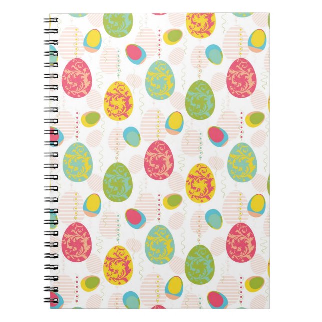 Colourful Easter Eggs Pattern Notebook (Front)