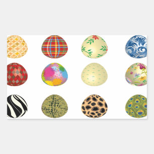 colourful easter eggs rectangular sticker