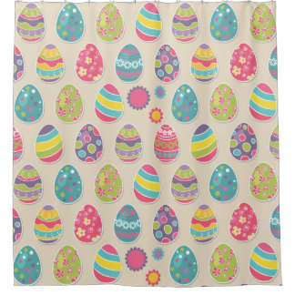 Colourful Easter eggs shower curtain