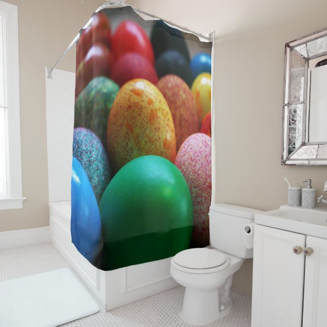 Colourful Easter Eggs Shower Curtain (In Situ)