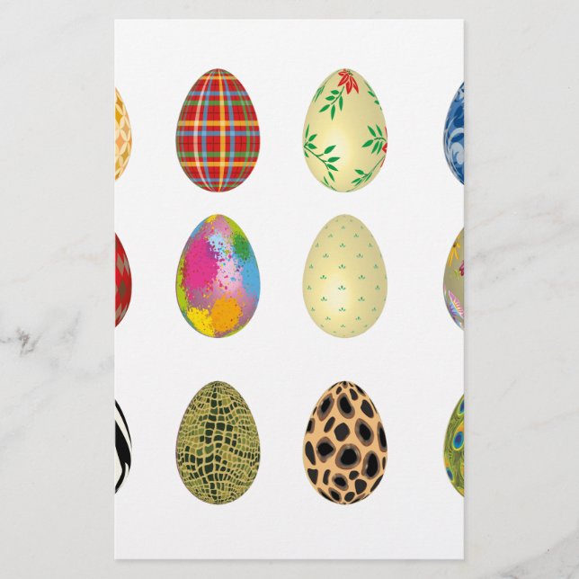 colourful easter eggs stationery (Front)