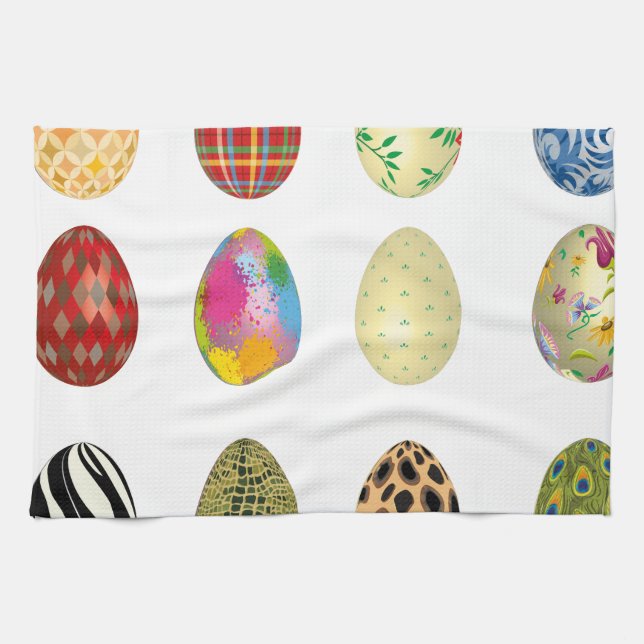 colourful easter eggs tea towel (Horizontal)