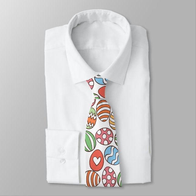 Colourful Easter Eggs Tie (Tied)
