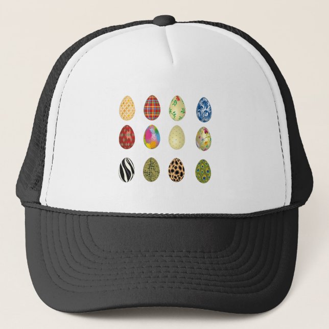 colourful easter eggs trucker hat (Front)
