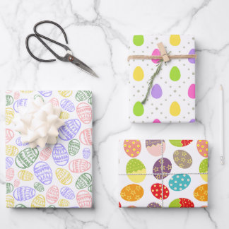Colourful Easter Eggs Wrapping Paper Sheet