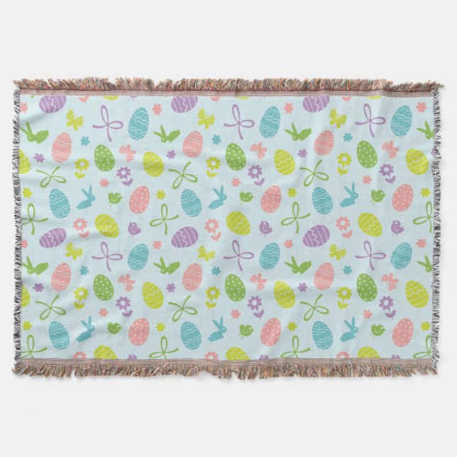 Colourful Easter Spring Pattern | Throw Blanket (Front)