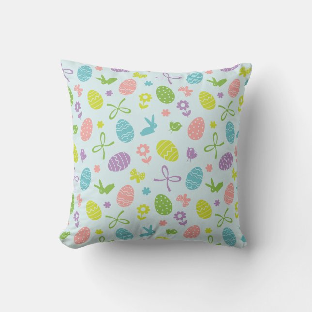Colourful Easter Spring Pattern | Throw Pillow (Front)