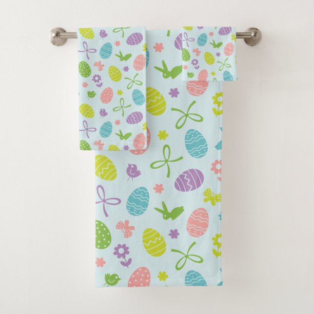 Colourful Easter Spring Pattern | Towel Set (Insitu)
