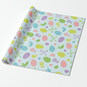 Colourful Easter Spring Pattern   Wrapping Paper