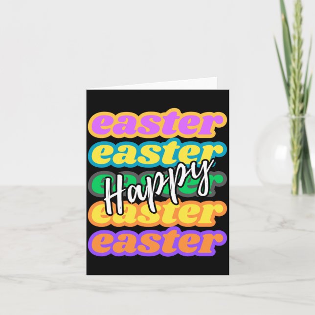 Colourful easter typography a festive greeting t card (Front)