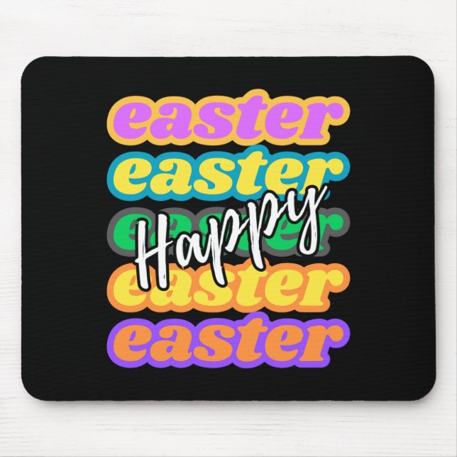 Colourful easter typography a festive greeting t mouse pad (Front)