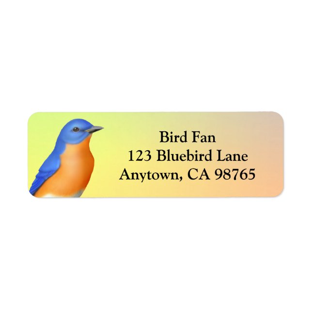 Colourful Eastern Bluebird Address Labels (Front)