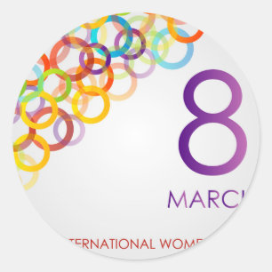 Colourful Ecard for womens day Classic Round Sticker