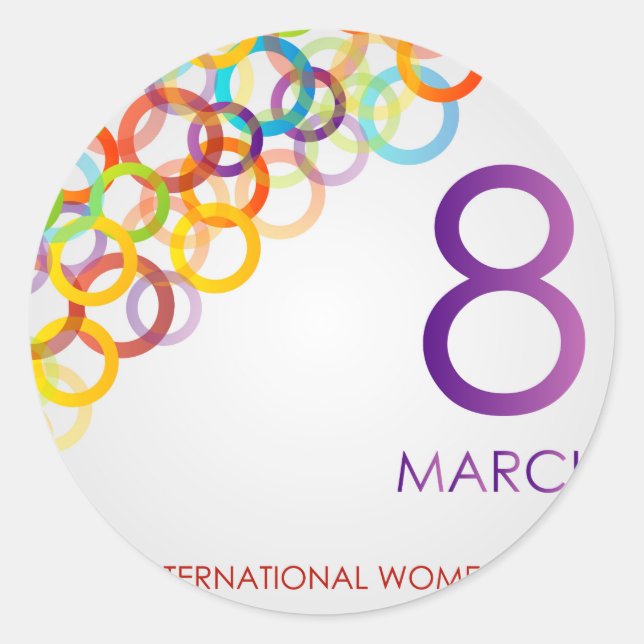 Colourful Ecard for womens day Classic Round Sticker (Front)