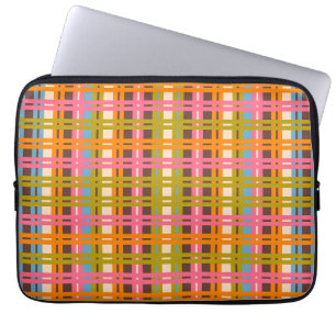 Colourful Eclectic Retro Contemporary Striped Weav Laptop Sleeve