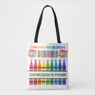 Colourful Educational Tote Bag-Learning Never Stop