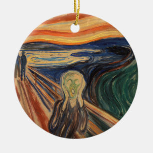 Colourful Edvard Munch The Scream Painting Ceramic Ornament