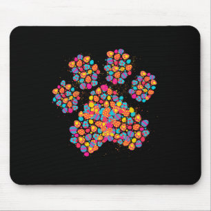 Colourful Egg Dog Paw Easter Christian Festival Do Mouse Pad