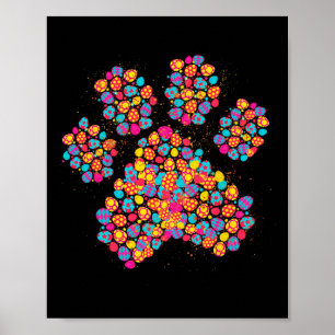 Colourful Egg Dog Paw Easter Christian Festival Do Poster