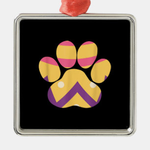 Colourful Egg Easter Paw Funny Dog Cat Lovers Gift Metal Ornament