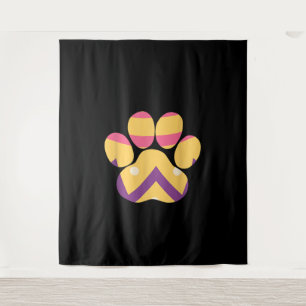Colourful Egg Easter Paw Funny Dog Cat Lovers Gift Tapestry