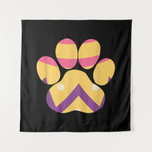 Colourful Egg Easter Paw Funny Dog Cat Lovers Gift Tapestry