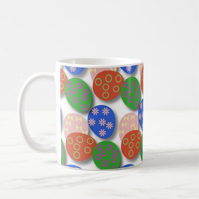 Colourful Egg Patterned Coffee Mug (Left)