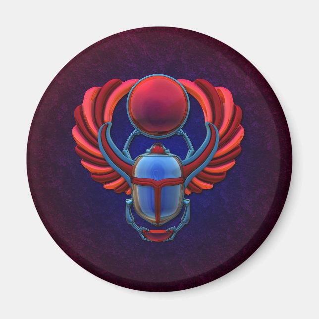 Colourful Egyptian Scarab Magnet (Front)