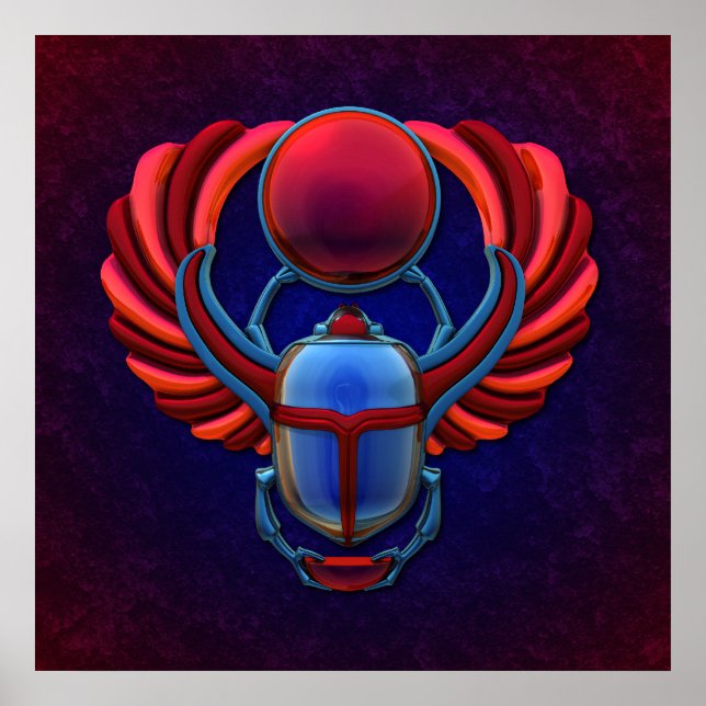Colourful Egyptian Scarab Poster (Front)