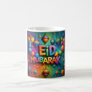 Colourful Eid Mubarak Celebration Art Coffee Mug