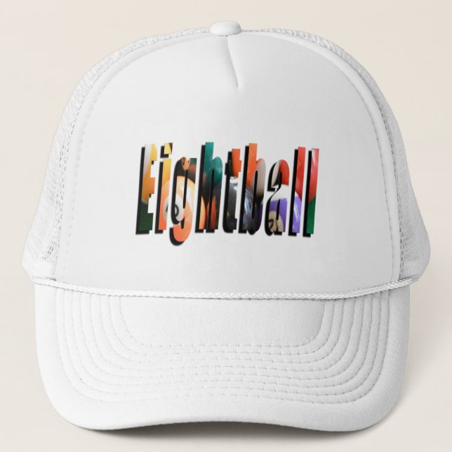 Colourful Eightball Dimensional Logo, Trucker Hat (Front)