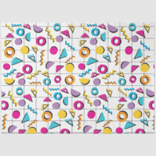 Colourful Eighties 80's Retro Geometric Pattern  Tissue Paper