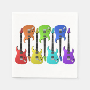 Colourful Electric Guitars Paper Napkins