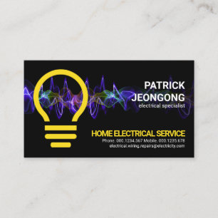 Colourful Electric Lightning Zapping Lightbulb Business Card